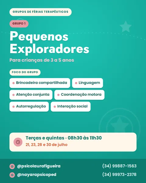 Arte: Grupo 1 — Pequenos Exploradores, 3 a 5 anos