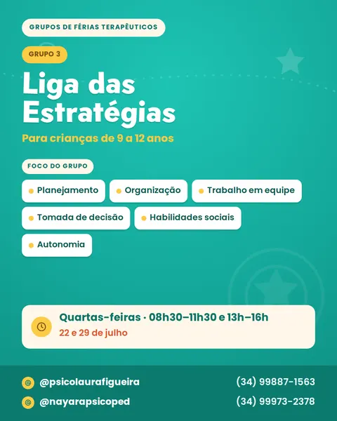 Arte: Grupo 3 — Liga das Estratégias, 9 a 12 anos